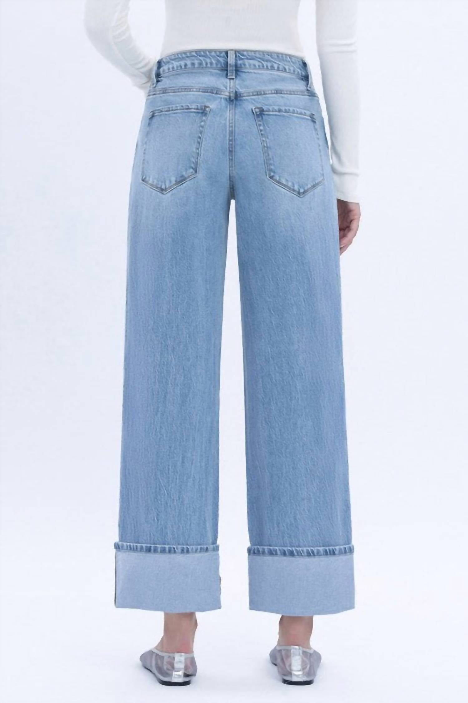 Vervet By Flying Monkey - Gabby Super High Rise Baggy Cuffed Straight Jeans