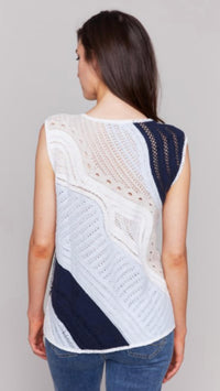 Charlie B - Sleeveless Colorblock Crochet Top