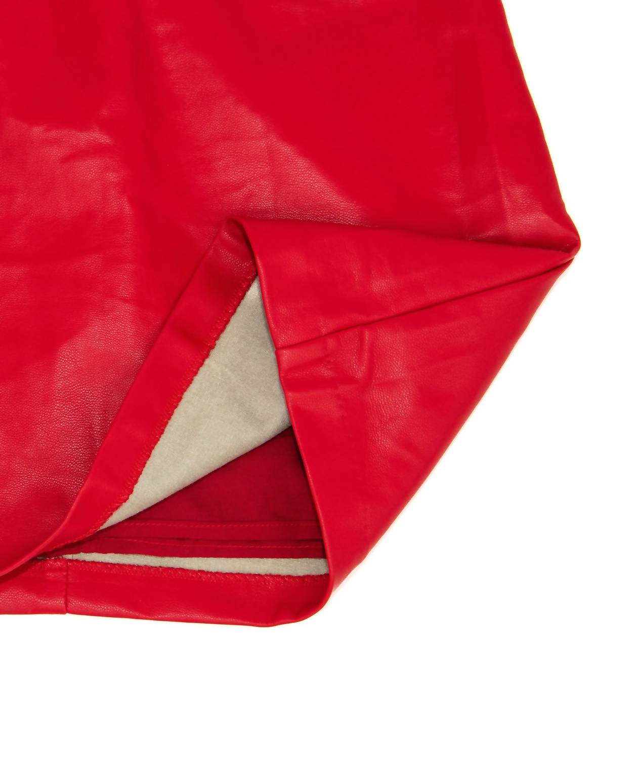 8apart Junior Women's Lennon Vegan Leather Skort in red - women's shorts - detail view