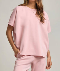 Dear Scarlett Poncho Top And Bell Bottom Modal Set - Plus in blush - women's sleepwear - alternate view
