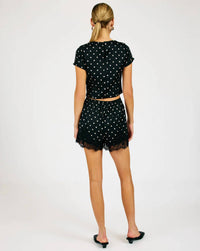 Line And Dot - Sophie Polka Dot Lace Trim Shorts