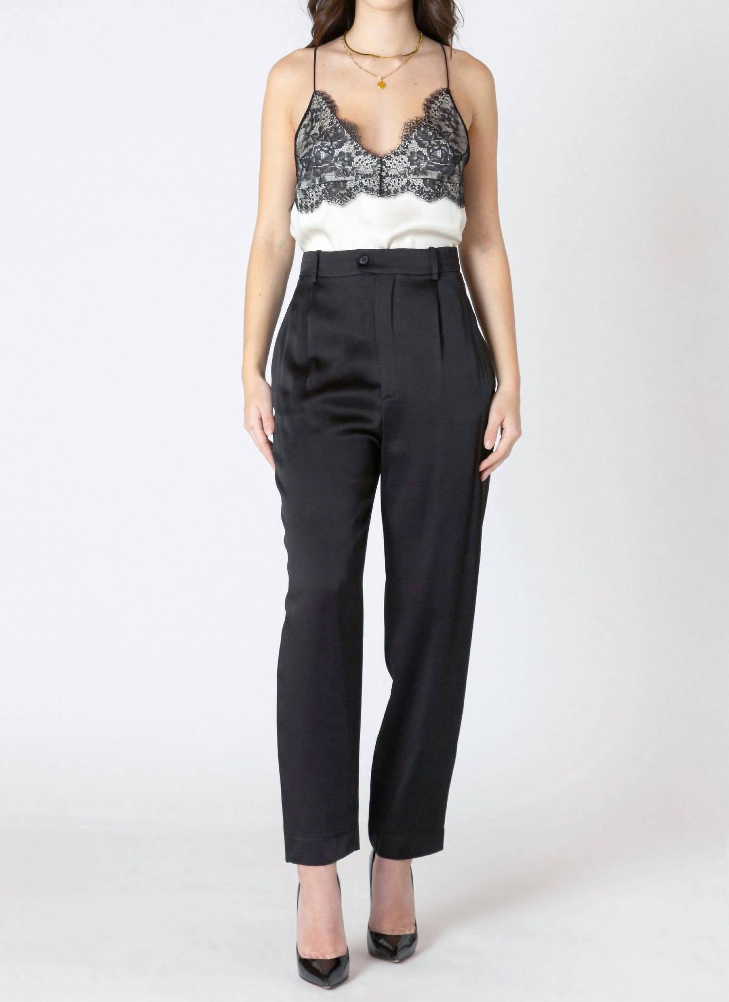 Dex - Straight Leg Satin Pants