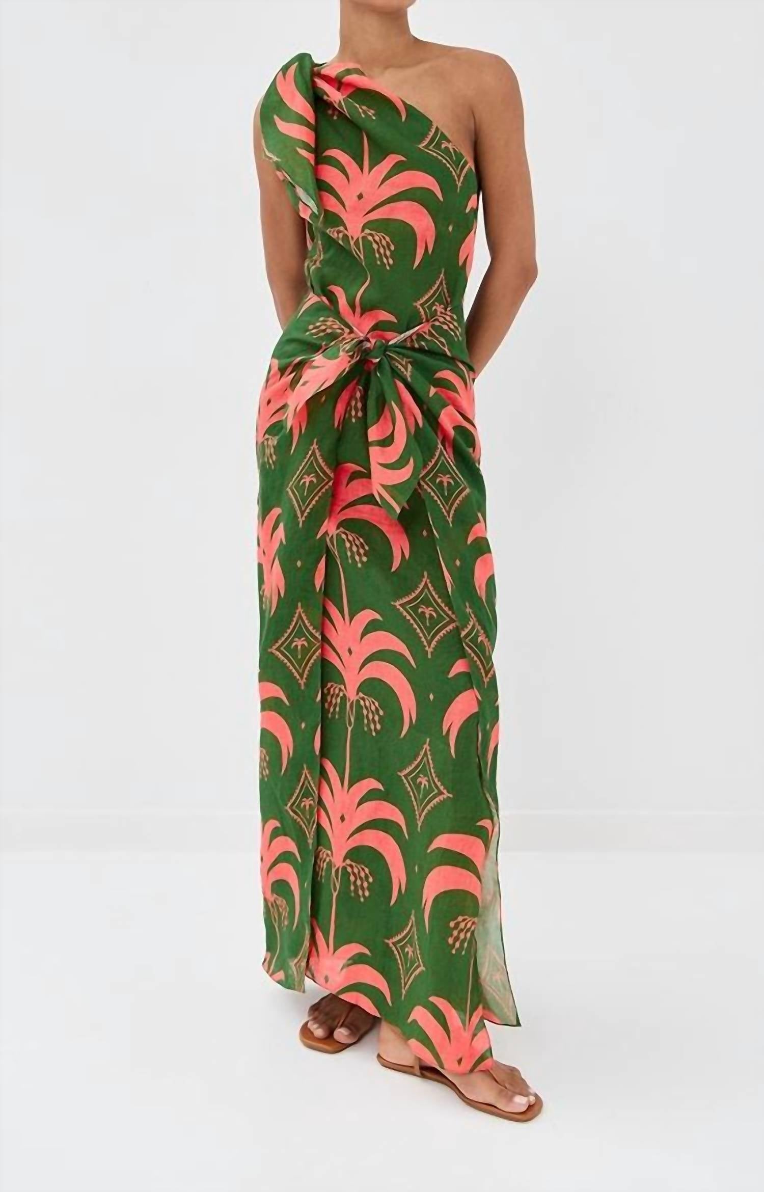Johanna Ortiz - Seaweed Linen Ankle Dress