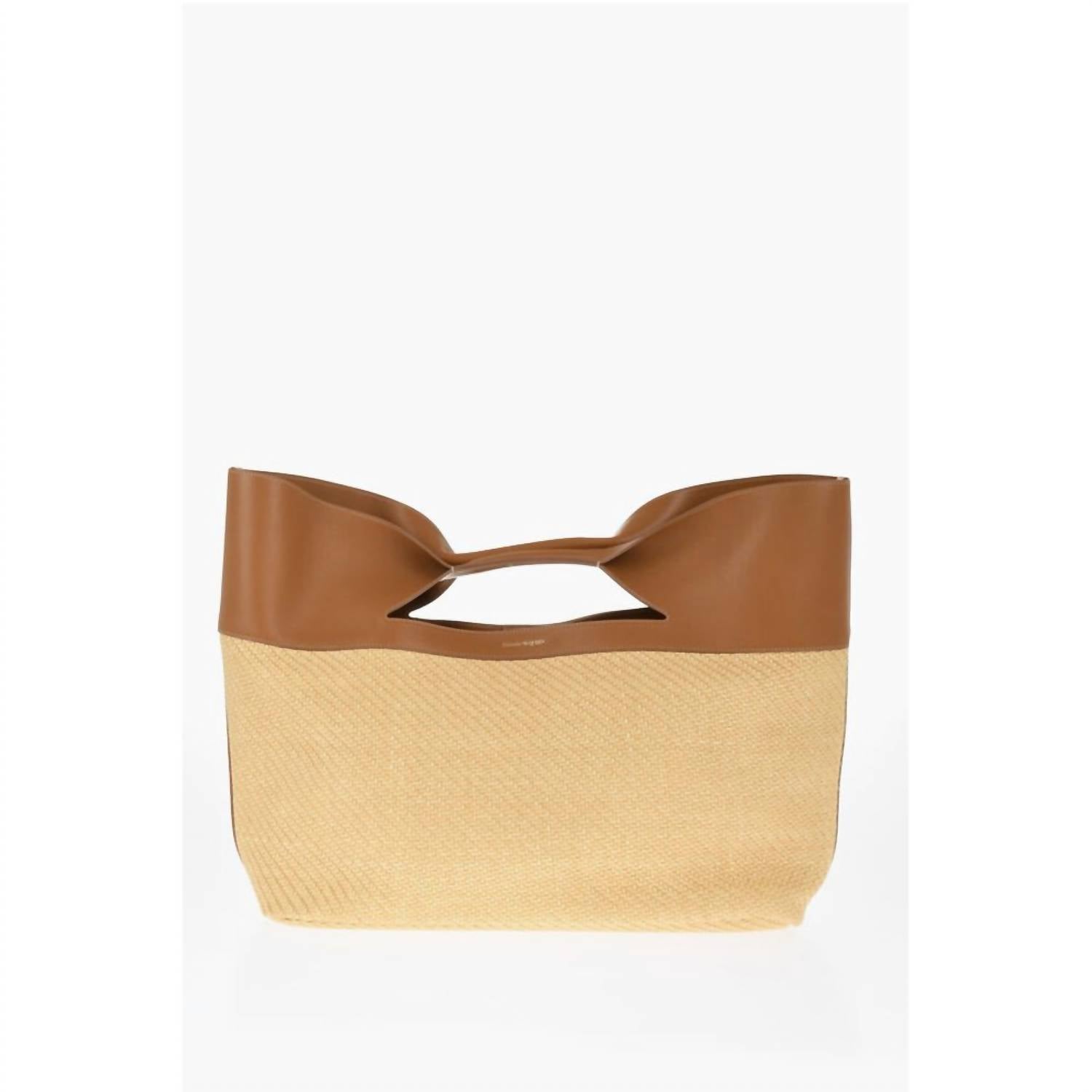 Alexander Mcqueen - Women's Leather And Raffia The Bow Maxi Tote Bag