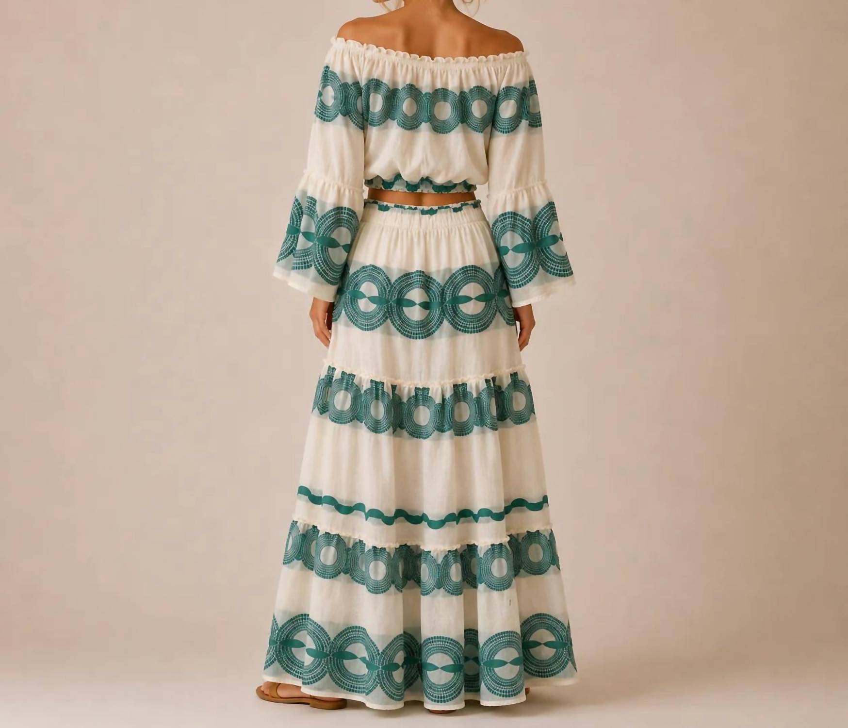 Mystery Resort - Corallia Top And Maxi Skirt Set