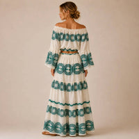 Mystery Resort - Corallia Top And Maxi Skirt Set