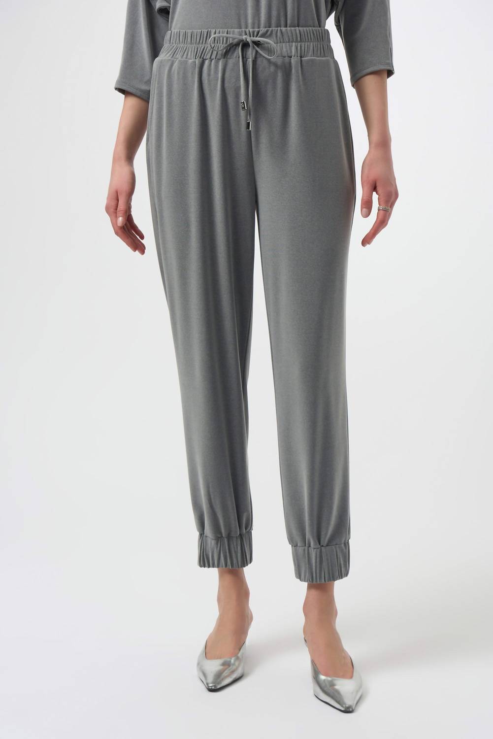 Joseph Ribkoff Silky Knit Pull-On Jogger Pants in grey melange - women's pants
