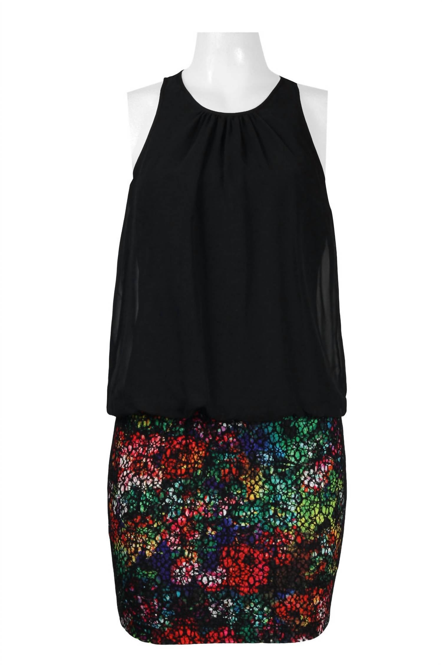 Aidan Mattox - Women's Keyhole Back Blouson Dress