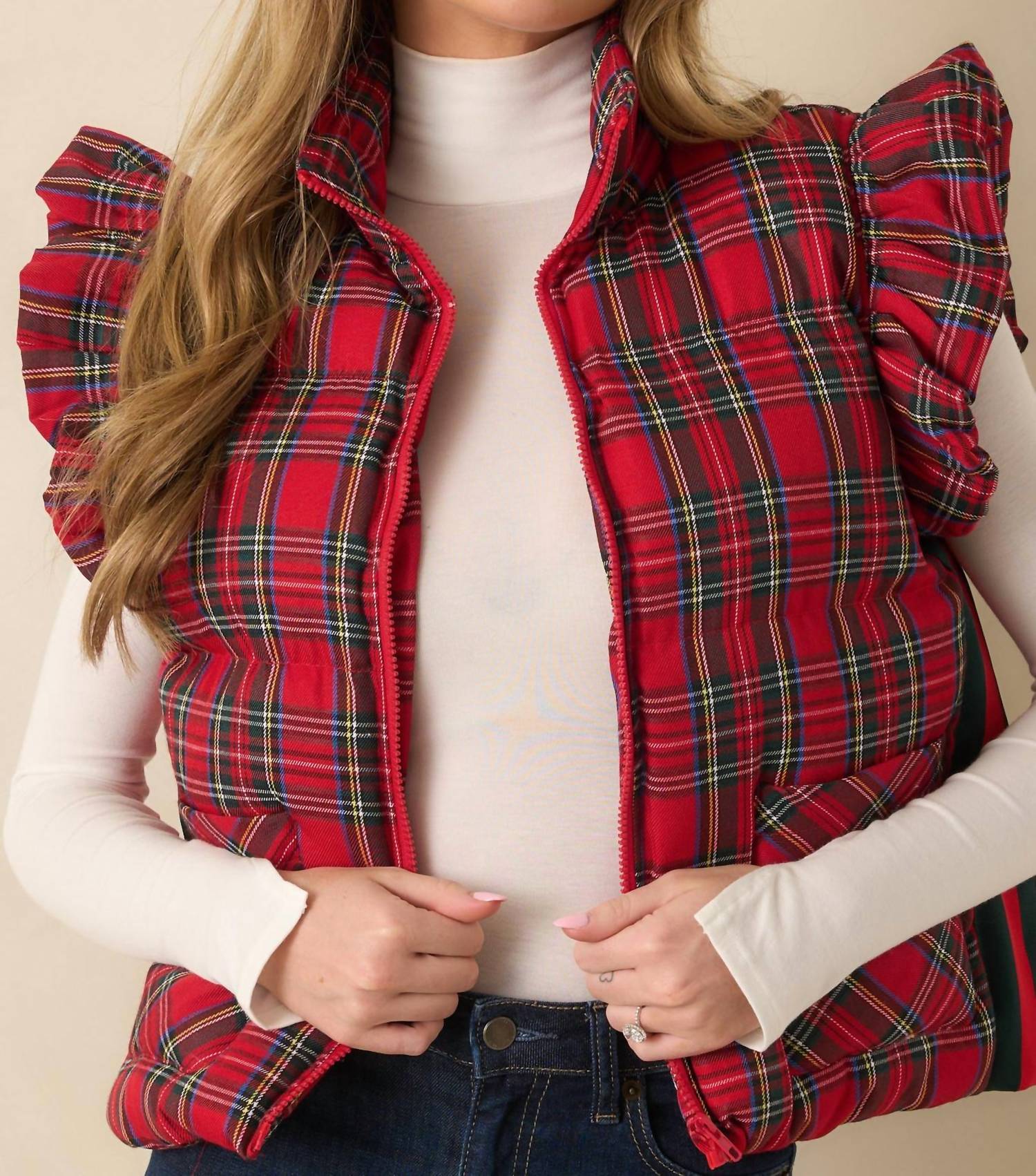 Jodifl - Tartan Plaid Puffer Vest