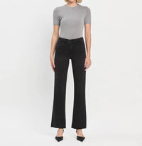 FLYING MONKEY Alexis High Rise Slim Wide Leg Jeans in black - women's jeans