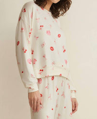 Z Lounge Mira Sweet Things Long Sleeve Top in vanilla ice - women's long sleeve top - alternate view