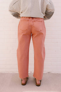 Thread & Supply Anees Mid Rise Pants in cedar wood - women's jeans - detail view
