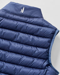 JOHNNIE-O Boy's Ashby Jr Quilted Puffer Vest in lake - kids' jacket - detail view