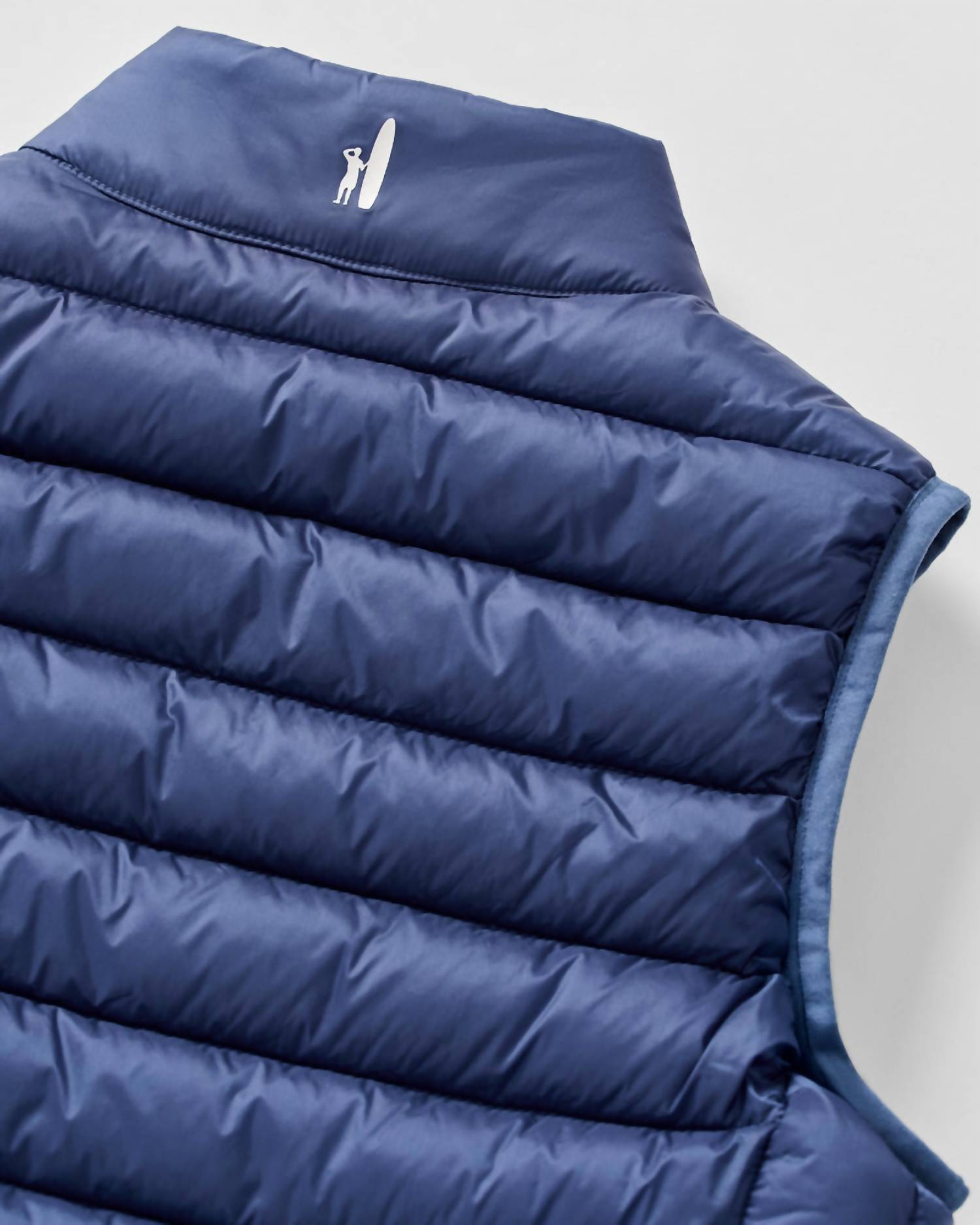 JOHNNIE-O Boy's Ashby Jr Quilted Puffer Vest in lake - kids' jacket - detail view