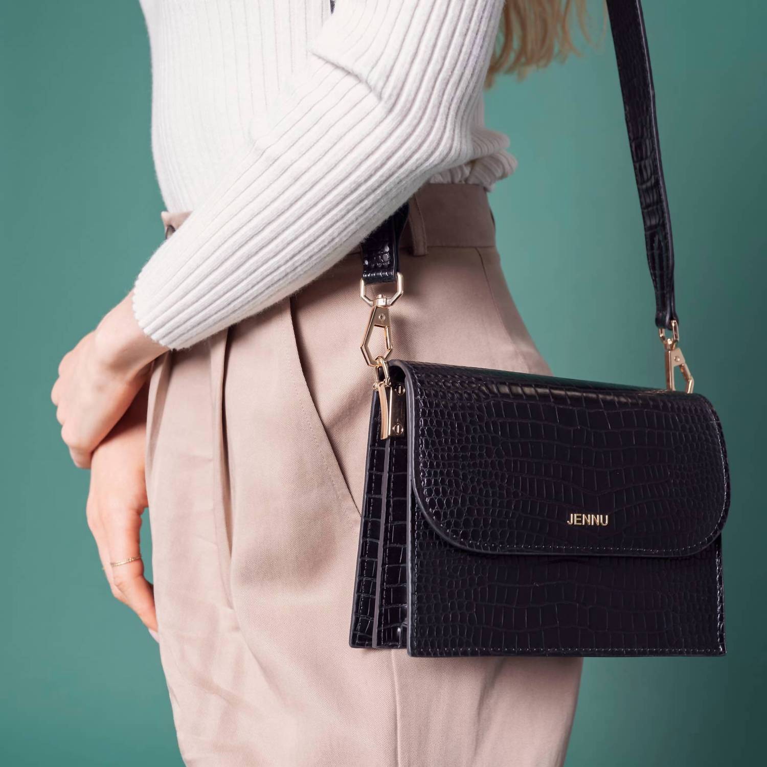 Jen & Co. - Women's Tokyo Crocodile Embossed Crossbody