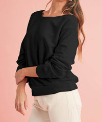 Shewin - Bowknot Round Neck Sweatshirt