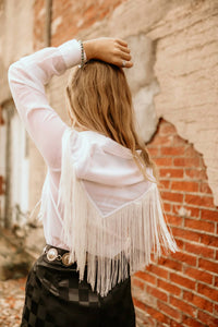 Rock & Roll Denim - Women's Sheer Fringe Button-up
