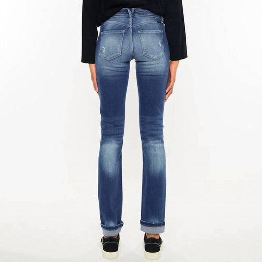 Kancan - Mid Rise Cuffed Skinny Straight Leg Jeans