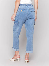 CHARLIE B Safari Cargo Pant in chambray - women's pants - alternate view