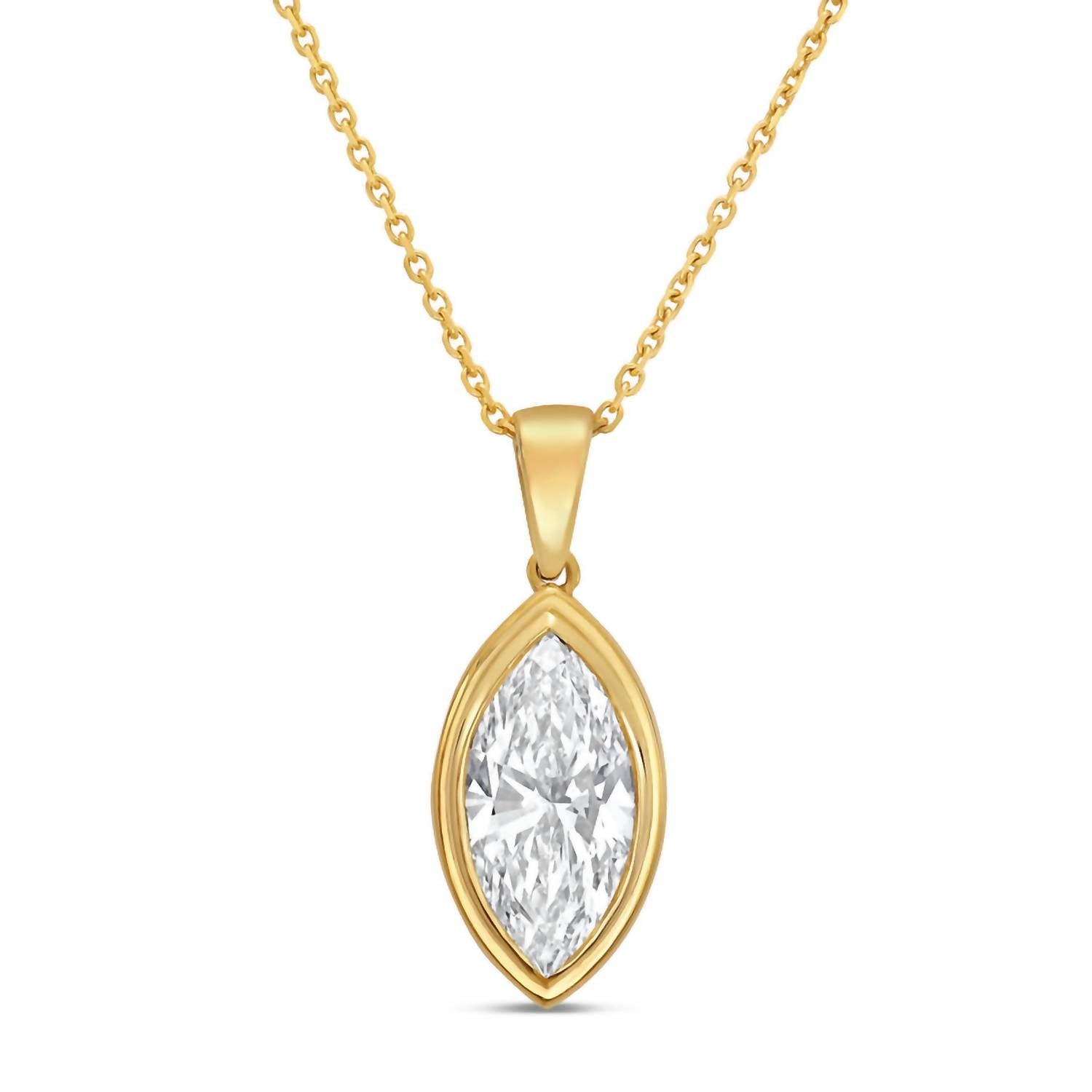 Diana M Jewels - Women's Marquise Lab-Grown Diamond Pendant Necklace (3.00 Ct) - Signature