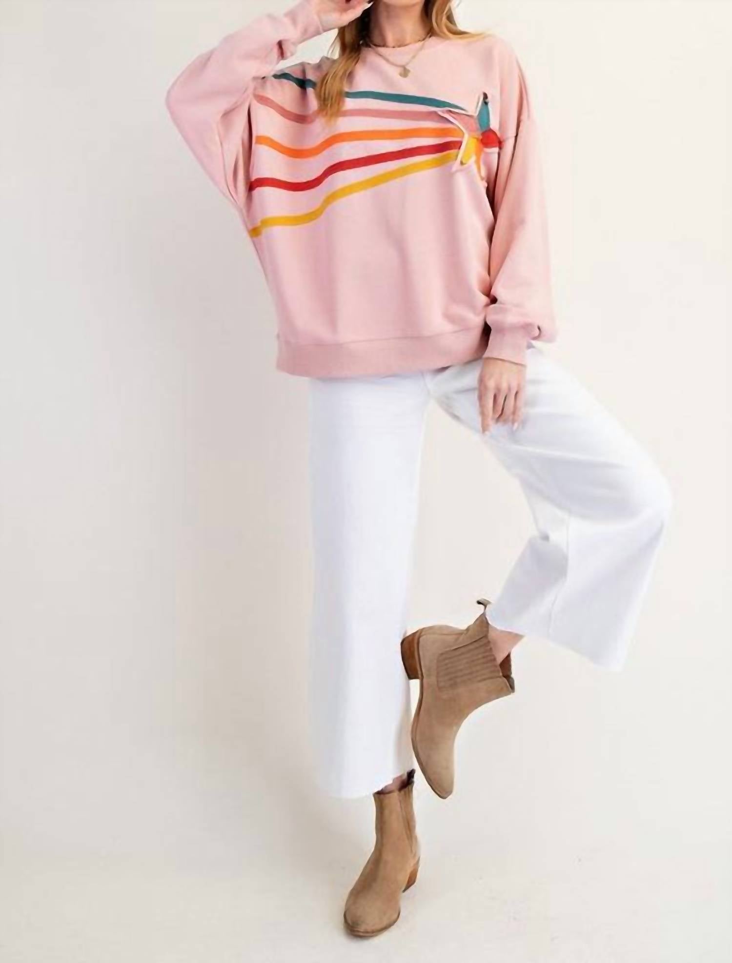 Easel - Rising Star Patch Terry Knit Pullover