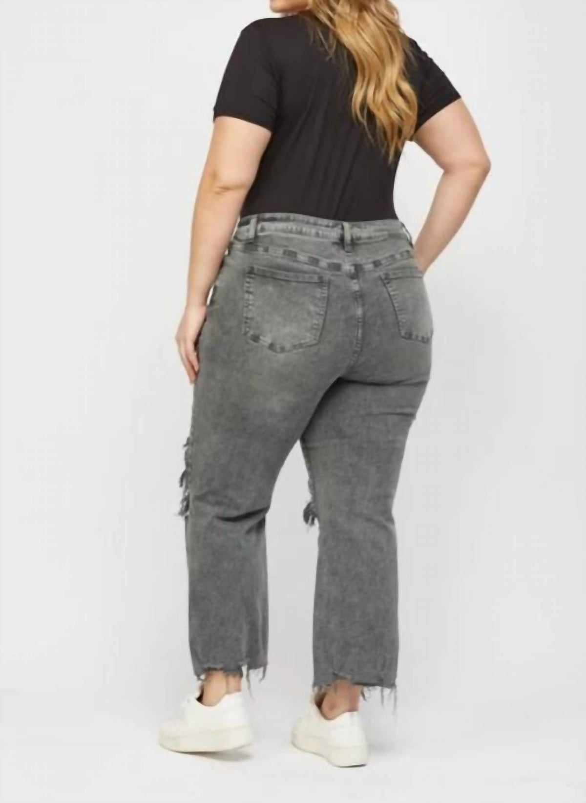Mica Denim - Mia Distressed High Rise Plus Jeans