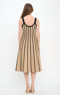 Meet Me In Santorini - Rib Stripe Midi Dress