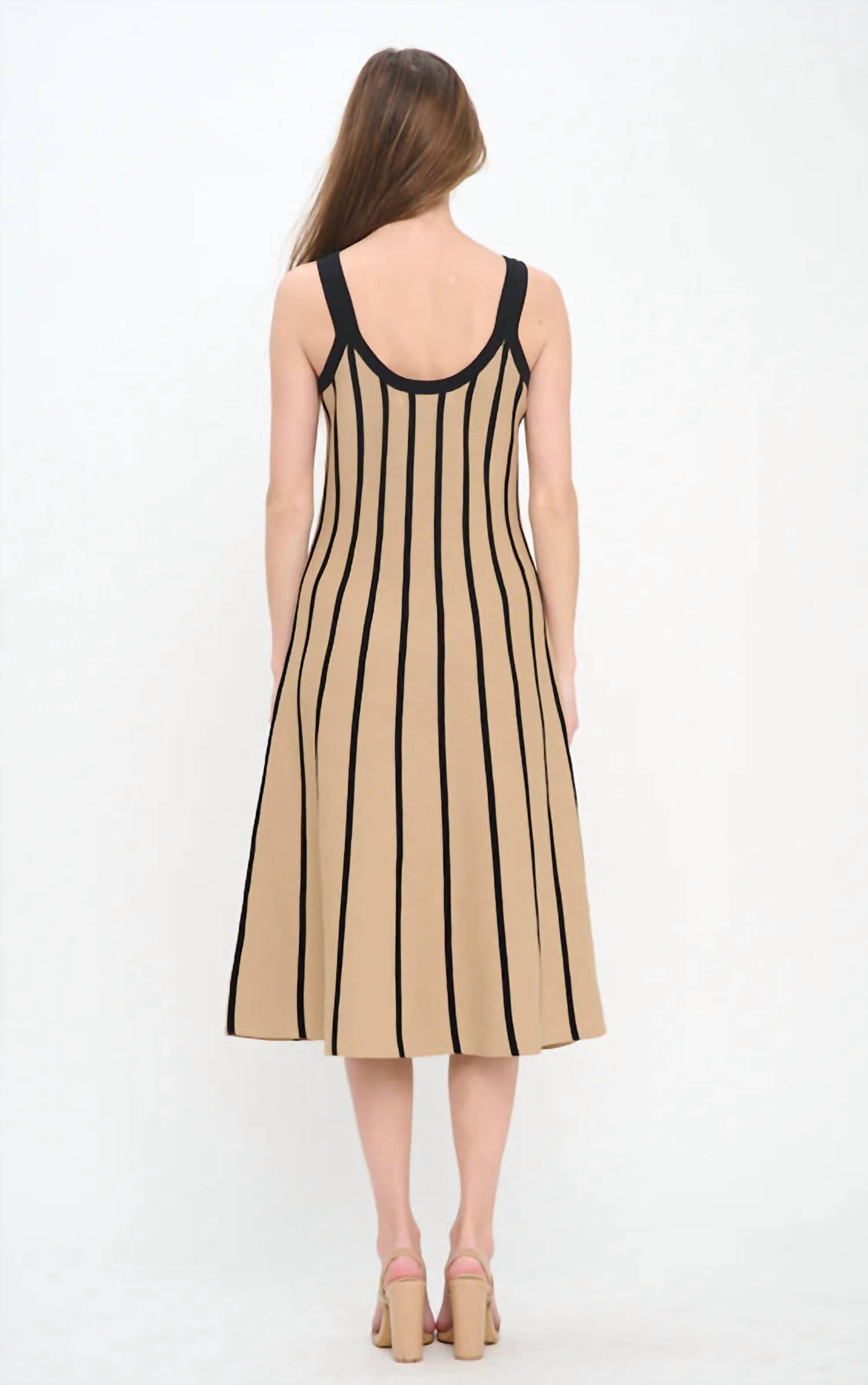 Meet Me In Santorini - Rib Stripe Midi Dress