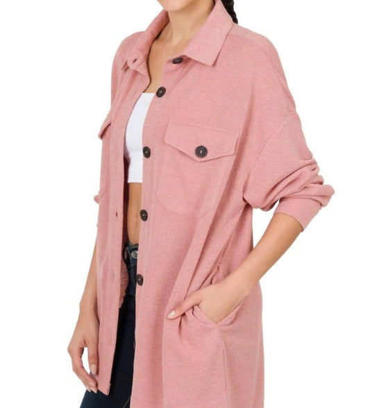 Zenana - Button Down Shacket