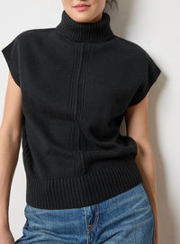 Lilla P Turtleneck Wedge Sweater in black 2 - women's sweater