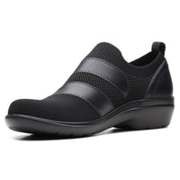 Clarks Women's Sashlyn Edge Loafer in black knit - women's flats - view 4