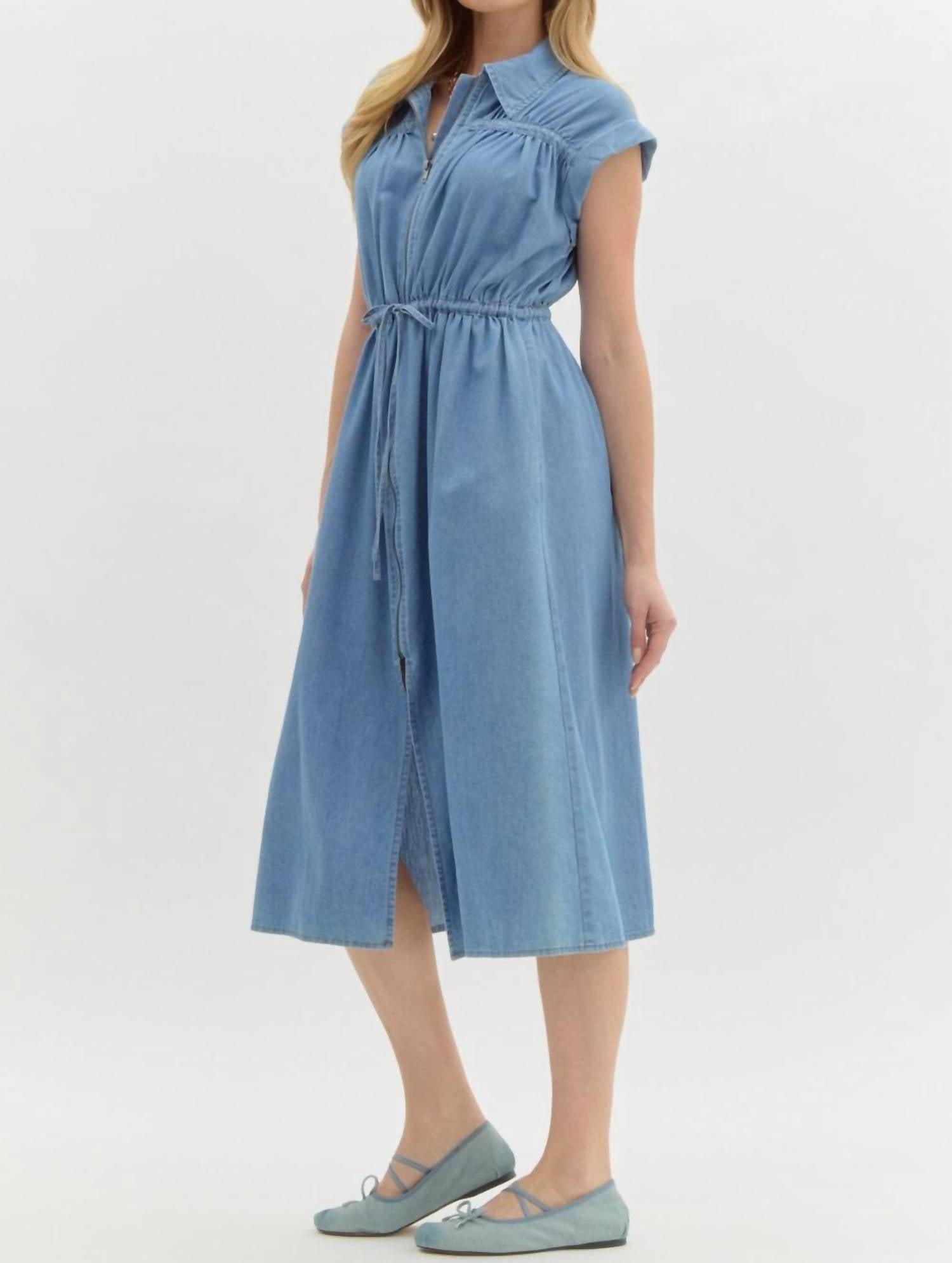 Entro - Denim Cap Sleeve Dress