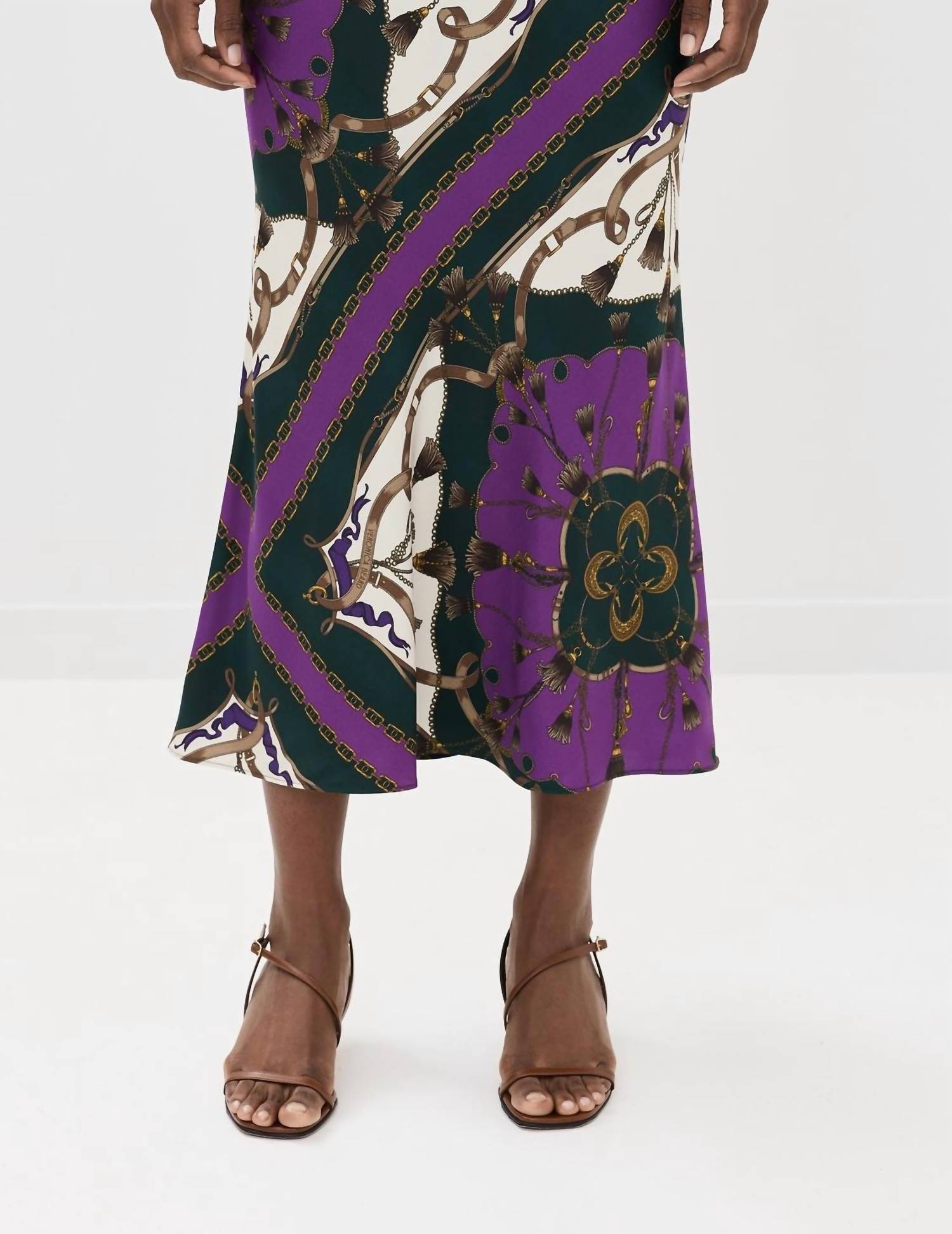 Veronica Beard Clover Skirt in pine multi - women's skirt