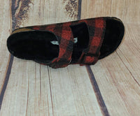 BIRKENSTOCK Women's Arizona Rivet Plaid Sandals in red black - women's sandal - alternate view