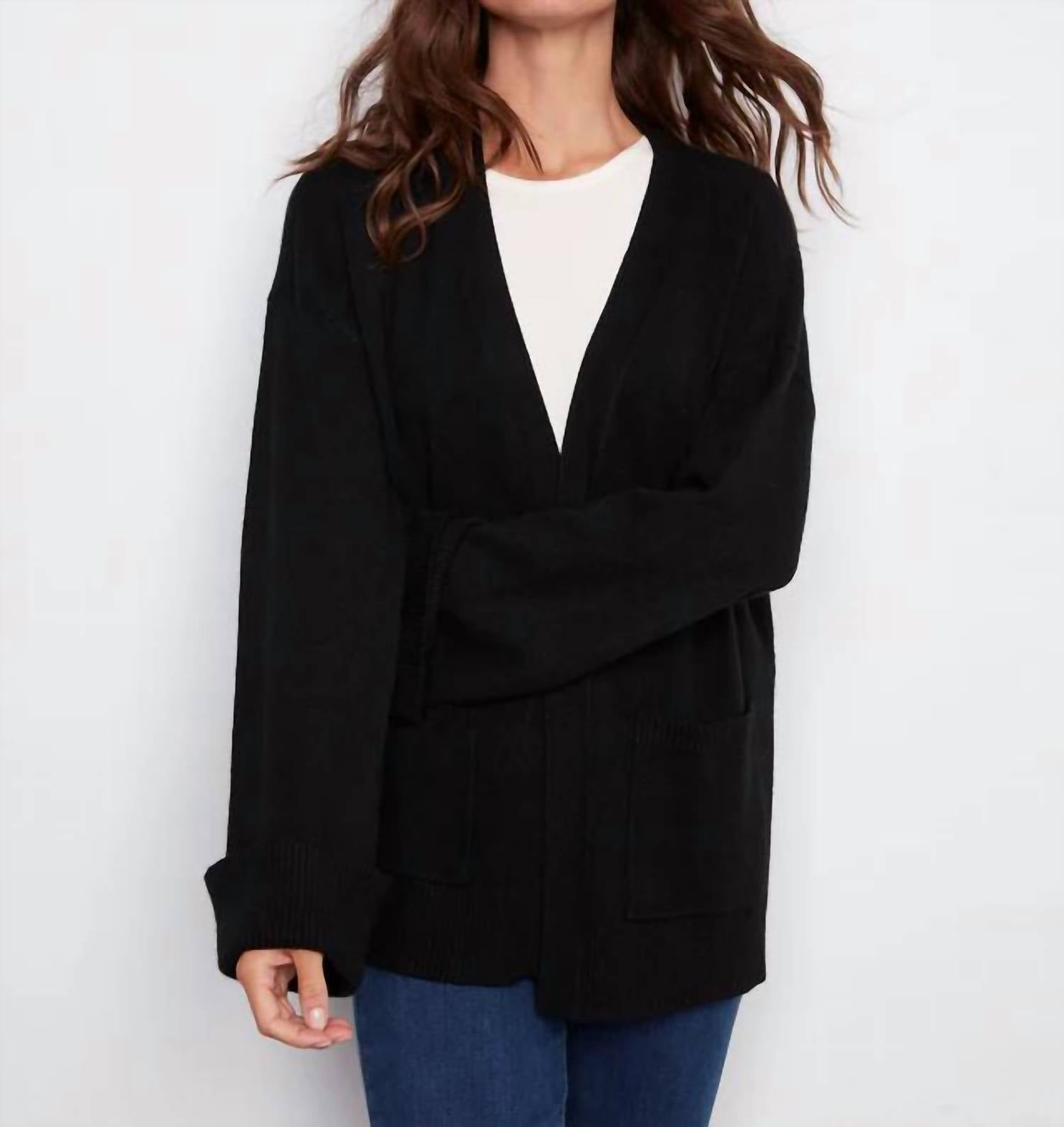 Charlie B - LONG SLEEVE PATCH POCKETS CARDIGAN
