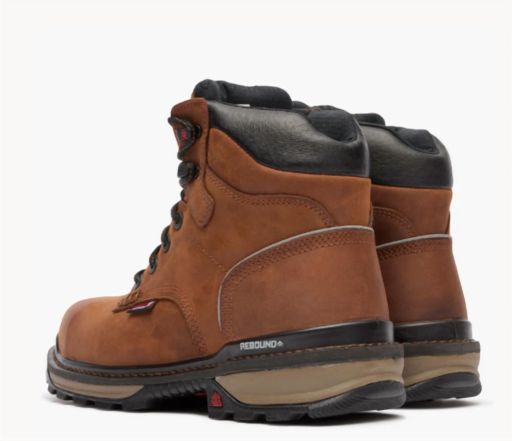 Rocky Men's Rams Horn Waterproof Composite Toe Work Boot in brown - men's boots - detail view