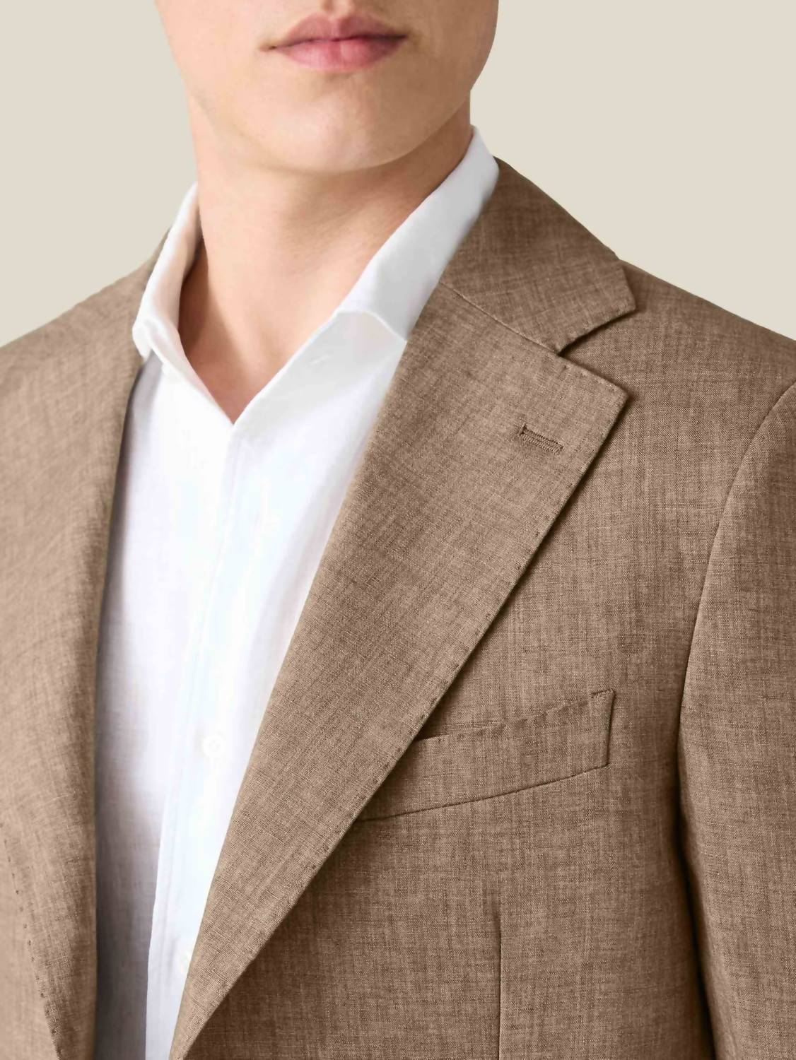Luca Faloni Men’s Linen Blazer in brown - men's jacket - alternate view