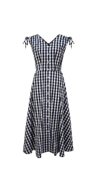 FOIL Flip It Sun Sleeveless Dress in black check - women's dress - view 4