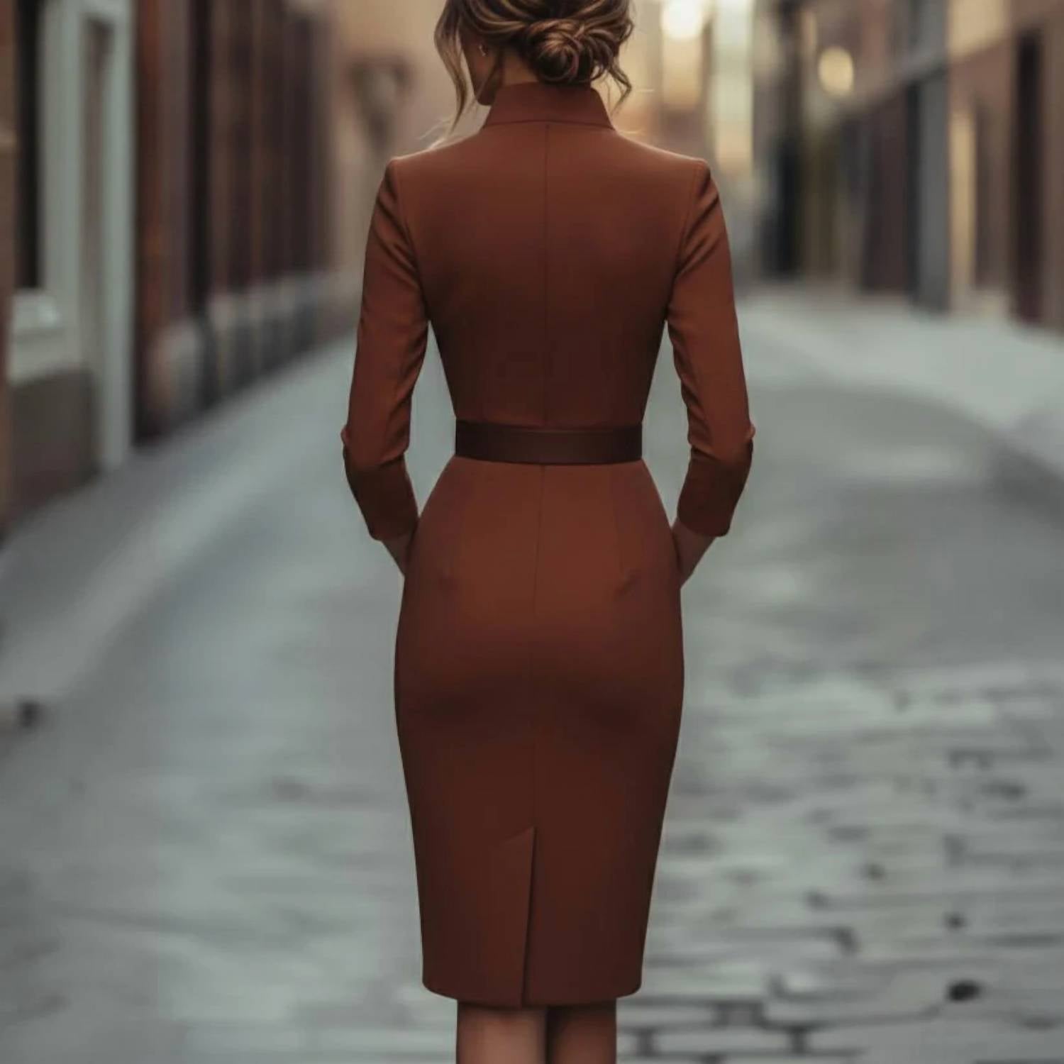 Rosa Clothing - Refined Belted Sheath Dress