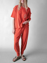 Cape Cove - Elasticated Waist Slim Terry Trouser