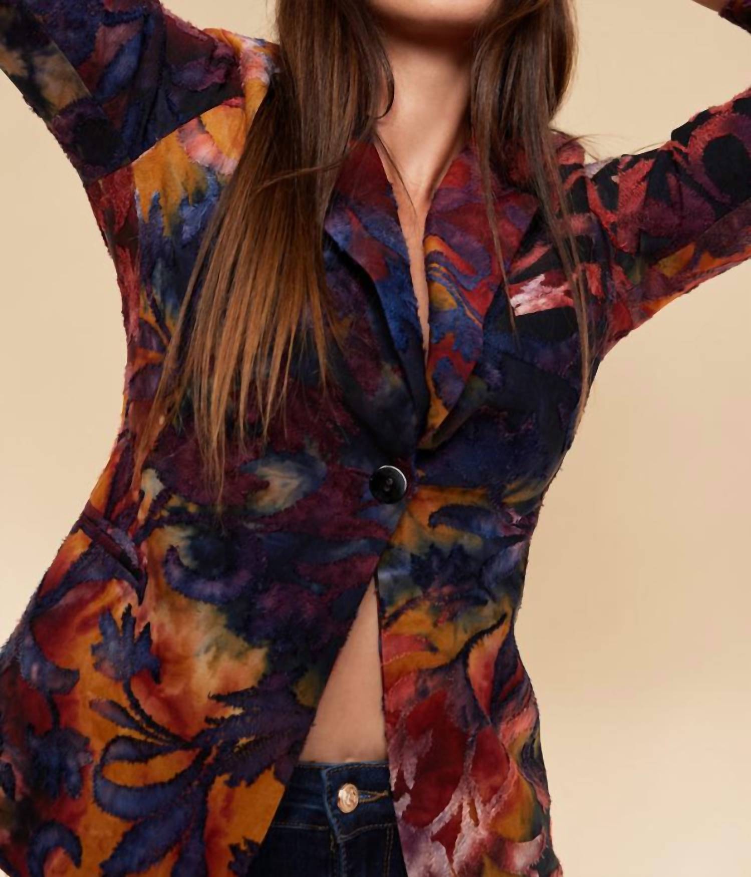 Oolala - Burnout Floral Blazer
