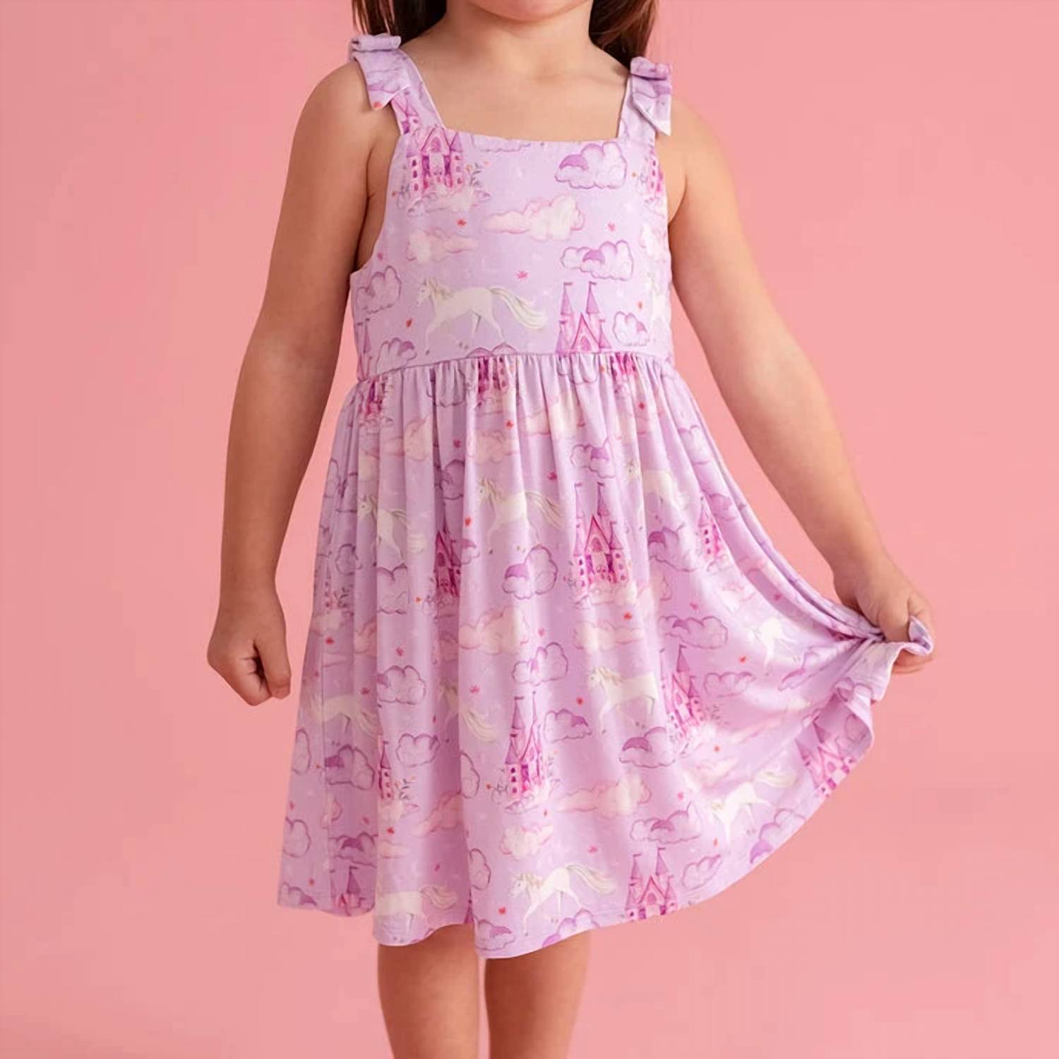 Posh Peanut - Girls Lilith Bow Babydoll Dress