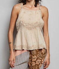 Pol - Golden Hour Duo Embroidered Camis