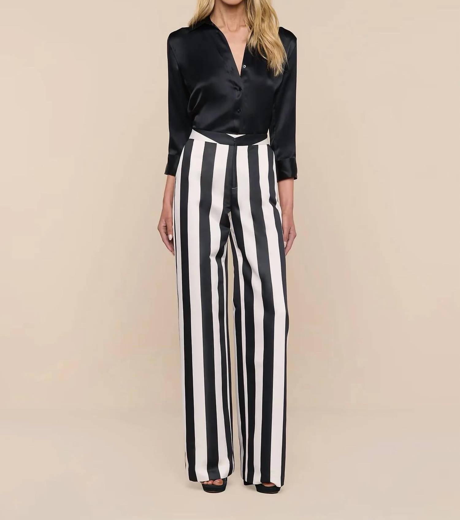 L'Agence - Women's Livvy Satin Straight-leg Trouser