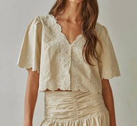 By Together - Women's Maison Embroidered Puff Sleeve Blouse