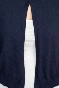 Luxxe Lane - Long Sleeve Lace Back Hook Closure Knit Cardigan