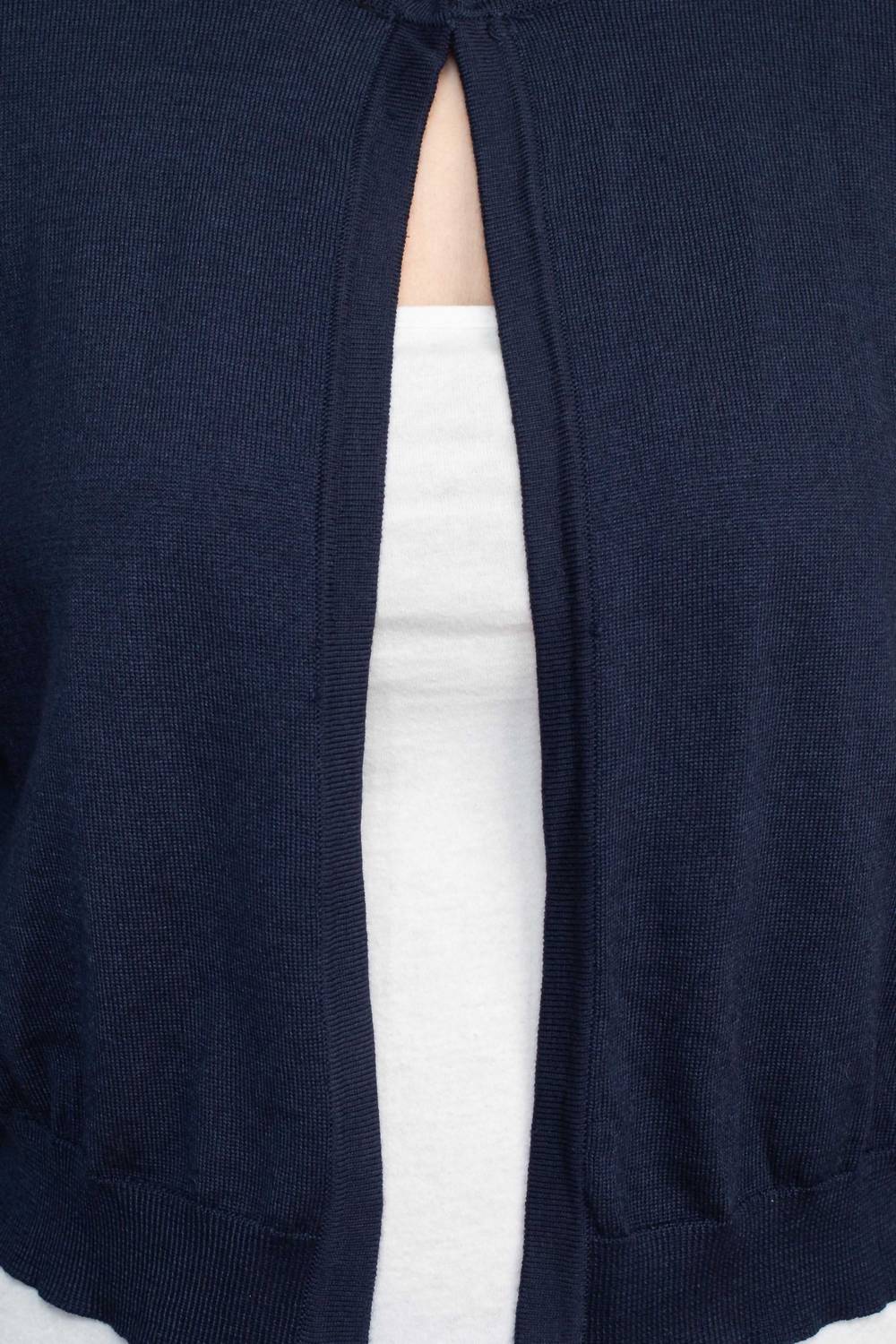 Luxxe Lane - Long Sleeve Lace Back Hook Closure Knit Cardigan