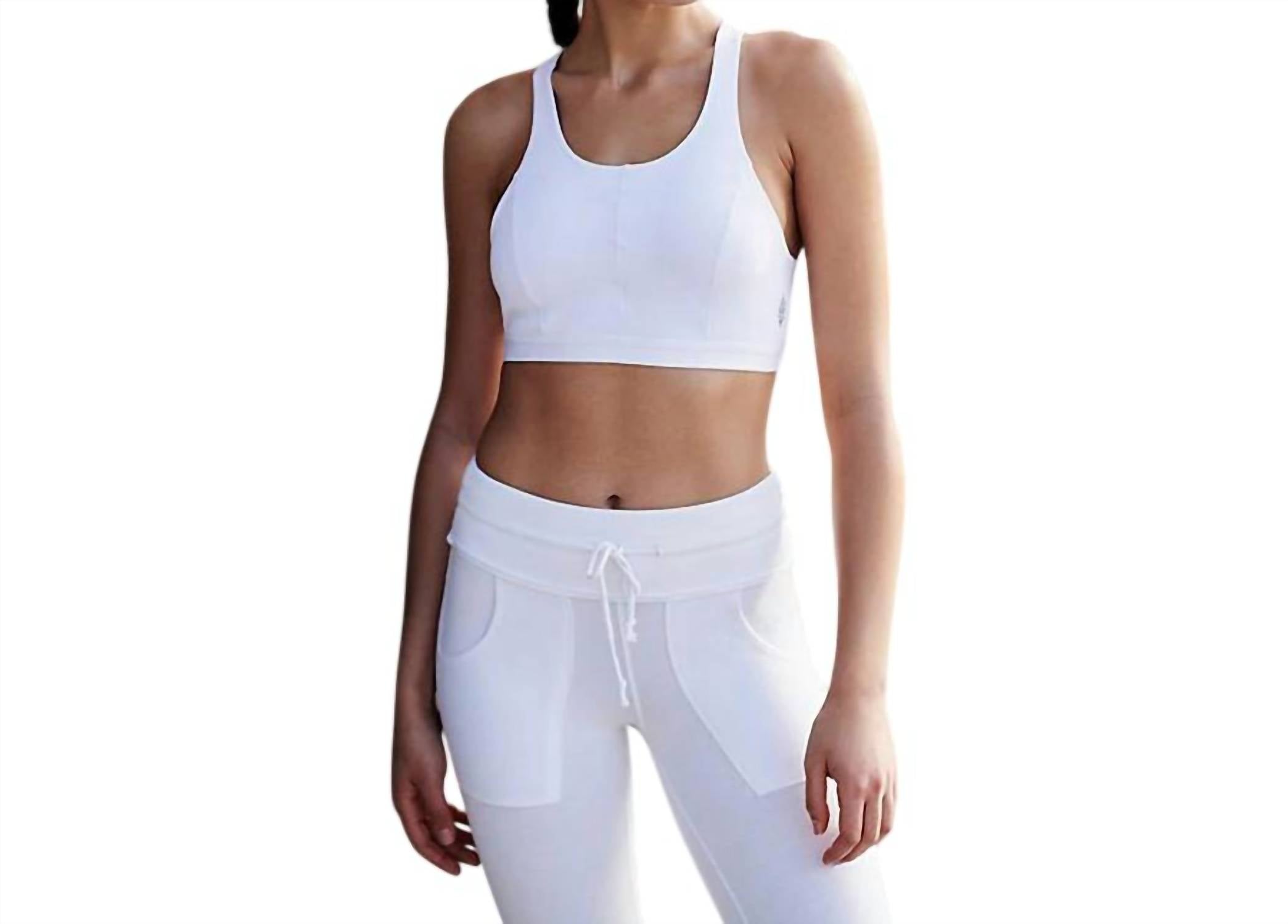 Free People Formation Yoga Sports Bra in white - women's intimate - detail view