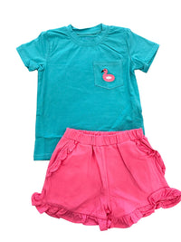 Itzy Ritzy - Girl's Flamingo Short Set
