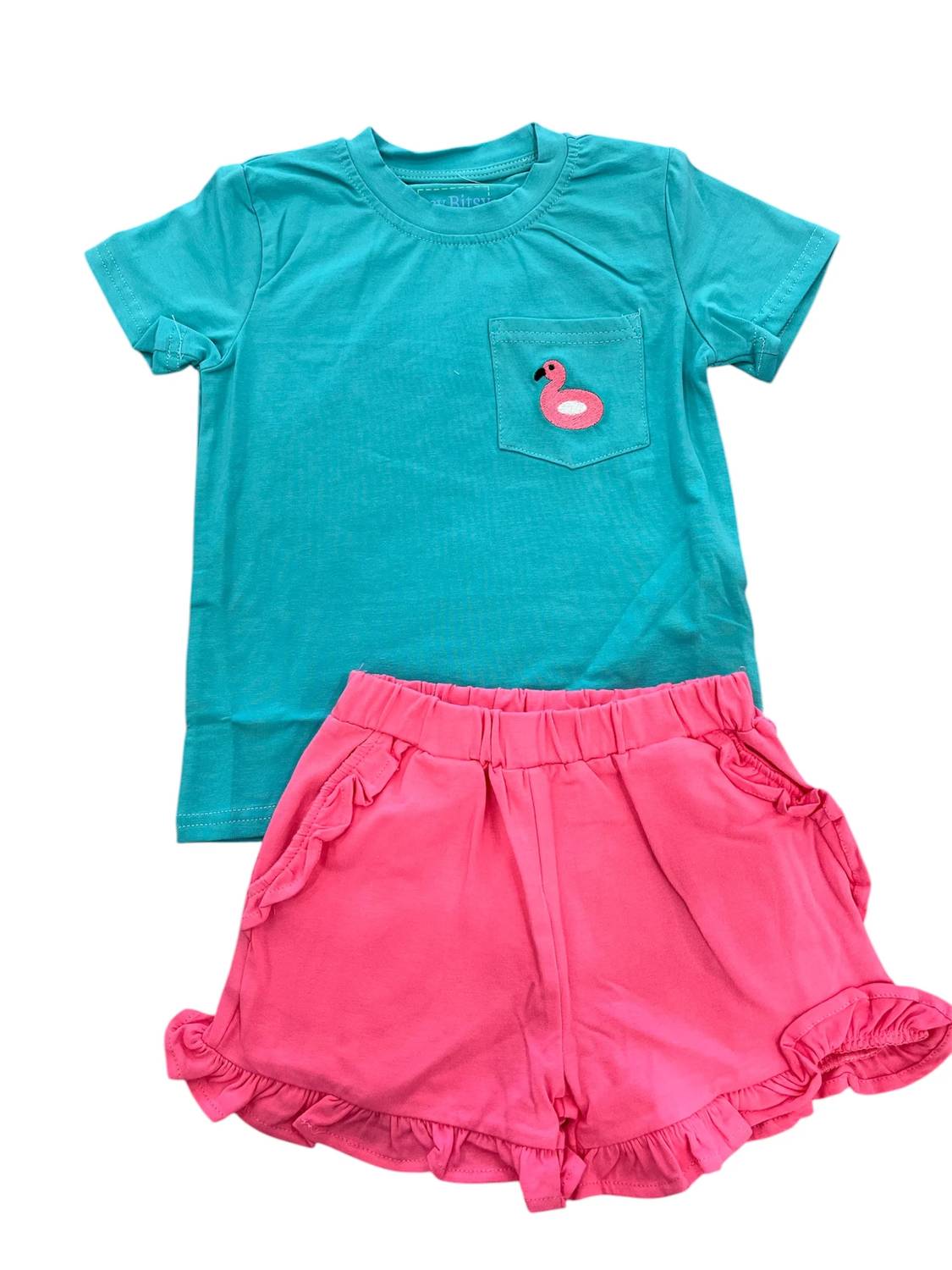 Itzy Ritzy - Girl's Flamingo Short Set